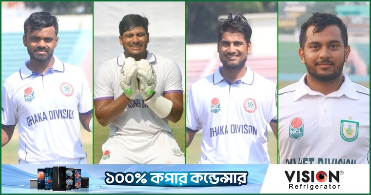 নাঈম-রবিনের ডাবল সেঞ্চুরি, অঙ্কন-জাকিরের সেঞ্চুরি